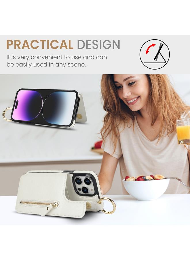 S-TOP Case For iPhone 14 Pro Litchi Texture Zipper Double Buckle Card Bag Phone Case - Image 4