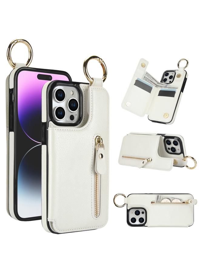 S-TOP Case For iPhone 14 Pro Litchi Texture Zipper Double Buckle Card Bag Phone Case - Image 1