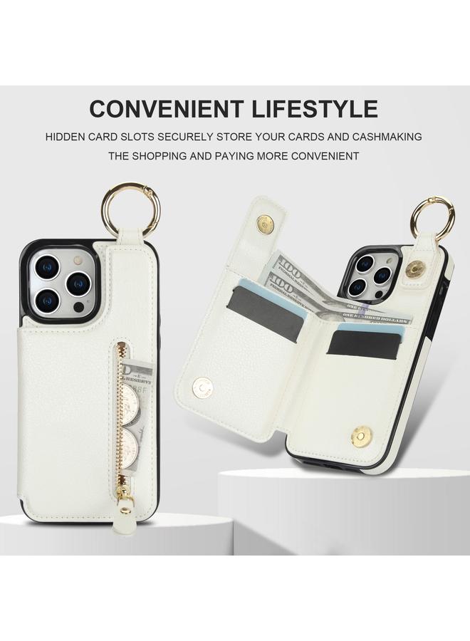 S-TOP Case For iPhone 14 Pro Litchi Texture Zipper Double Buckle Card Bag Phone Case - Image 5