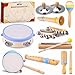 MGparty Baby Musical Instruments for Toddlers 13 Montessori Wooden Music Set with Drum Flute Clarinet Bells Cymbals Toddler Musical Instruments Educational Kids Toys Birthday Gifts for Boys Girls - Image 2