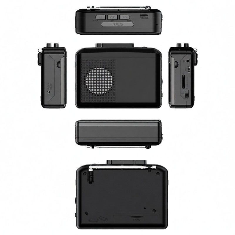 Ezcap Portable Cassette Tape Player with AM FM Radio - USB Cassette Tape-to-MP3 Converter with Built-in Speaker for Home Outdoor Black - Image 2
