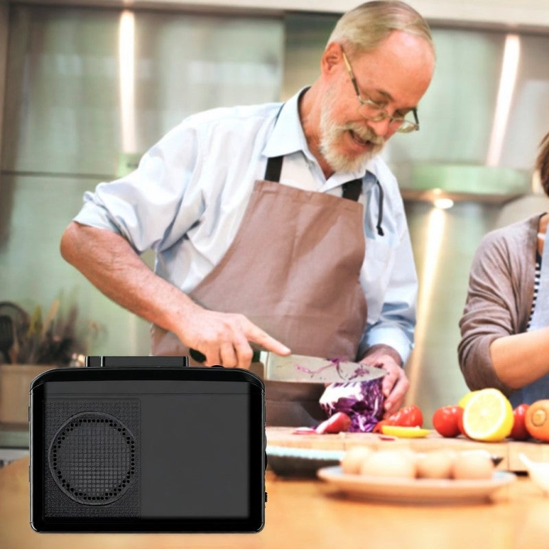 Ezcap Portable Cassette Tape Player with AM FM Radio - USB Cassette Tape-to-MP3 Converter with Built-in Speaker for Home Outdoor Black - Image 4