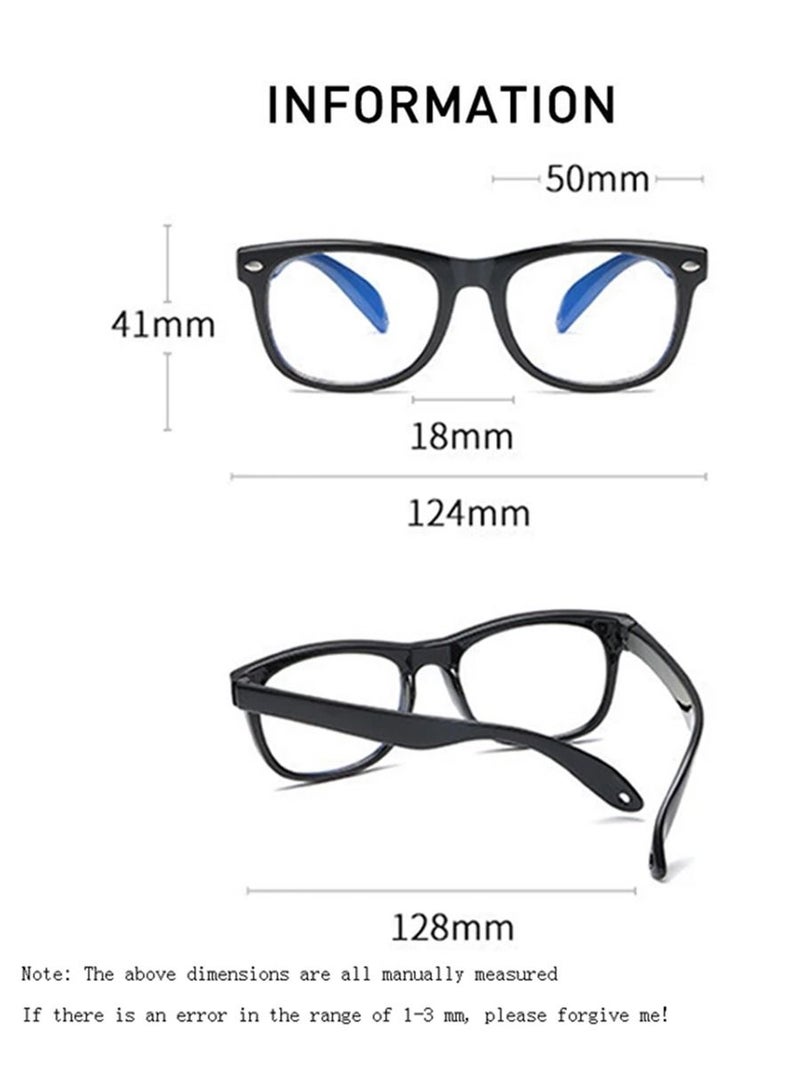 AROAQ Kids Computer Glasses Blue Light Blocking Filter Gaming Goggles Silicone Frame Child Anti Blue Ray Eyewear Red + Black - Image 3