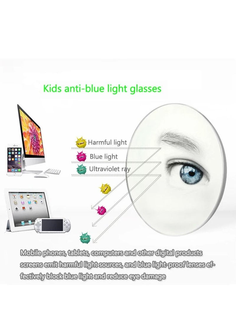 AROAQ Kids Computer Glasses Blue Light Blocking Filter Gaming Goggles Silicone Frame Child Anti Blue Ray Eyewear Red + Black - Image 2