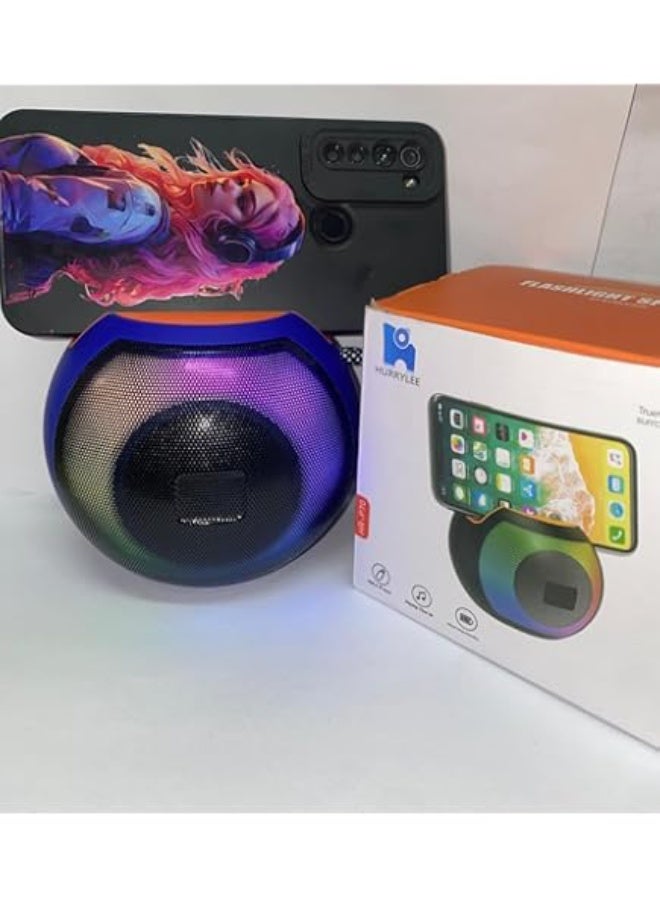 Powerful Bluetooth speaker , supports flash and memory card, excellent AUX playback, variable lighting, and a karaoke microphone connector, multiple colors, with Bluetooth connection for a distance of more than 30 meters - Image 3