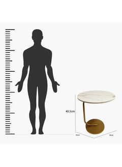 Home Box Tyron Marble Finish Accent End Table 34 x 40.5 x 34 cm  - Image 4