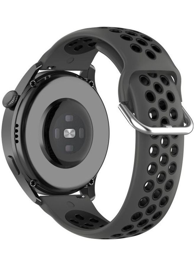 NIBEMINENT Sport Two-color Silicone Replacement Strap Watchband For Huawei Watch 3 / Pro 22mm Black - Image 5