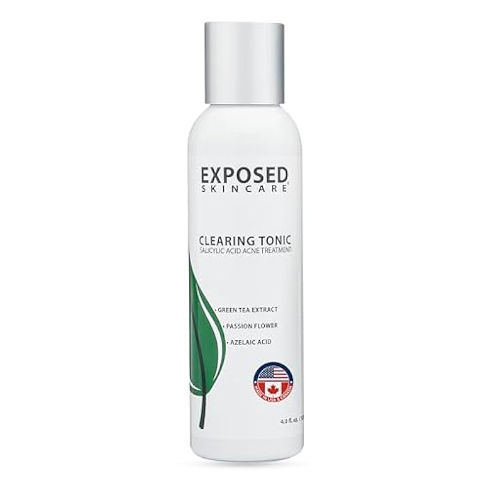 Exposed Skin Care, Clearing Tonic Facial Toner with 1% Salicylic Acid and Witch Hazel – Daily Toner for Teen and Adult Acne, Blackheads and Oily Skin – Natural, Non-Toxic and Cruelty Free - Image 1
