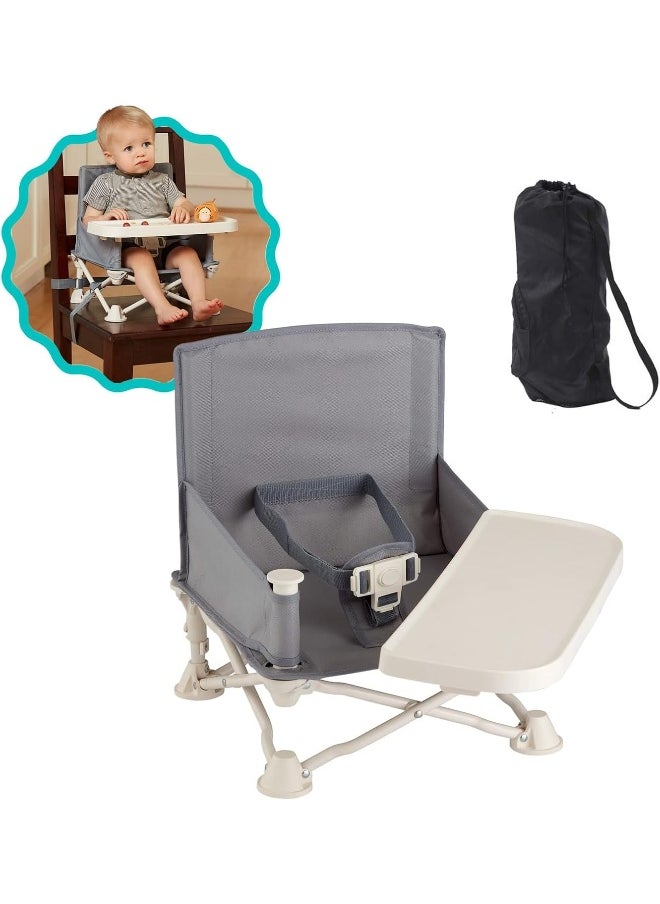 Mumoo Bear Mumoo Bear Portable Booster Chair, Floor Seat, Indoor/Outdoor Use, Compact Folding, Gray, 6 Months - 3 Years  - Image 1