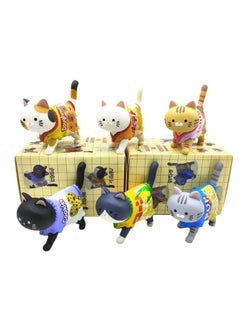 Generic Cute Elephant Slide Cat Box Egg Hamburger Sandwich Cat Fried Shrimp Cat Mini Food Play Ornaments Toy Doll-color:6 Snack Packed Cat Boxes  - Image 1
