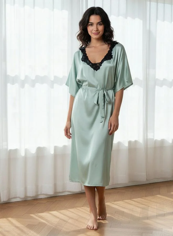 أدريا Adaraya Night Dress Short Sleeve With Belt