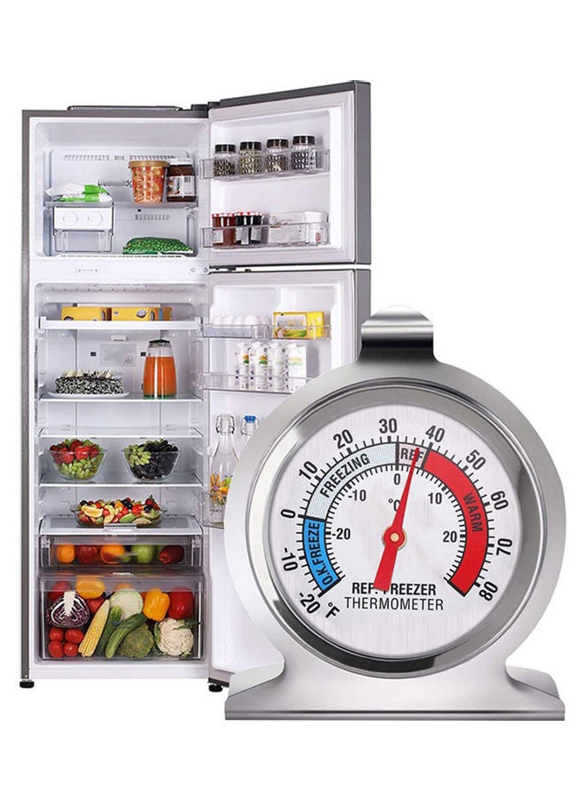 إسكدنيا طقم ميزان حرارة للثلاجة من الإستانلس ستيل مكون من قطعتين متعدد الألوان 7.50*6.30*7.00سم - Image 2