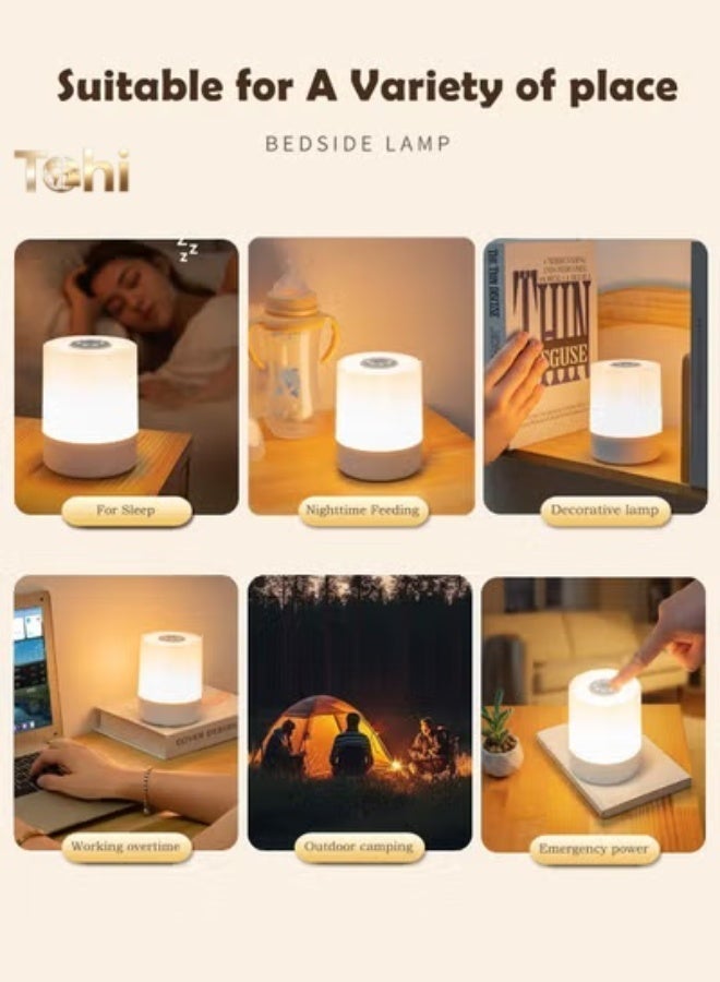 Tohi Rechargeable Touch Night Light, Dimmable LED Bedside Lamp with Remote, Baby Nursery Lamp, 3 Color Temperatures, Timer, Perfect for Bedroom, Dorm, Night Feeding - Image 4