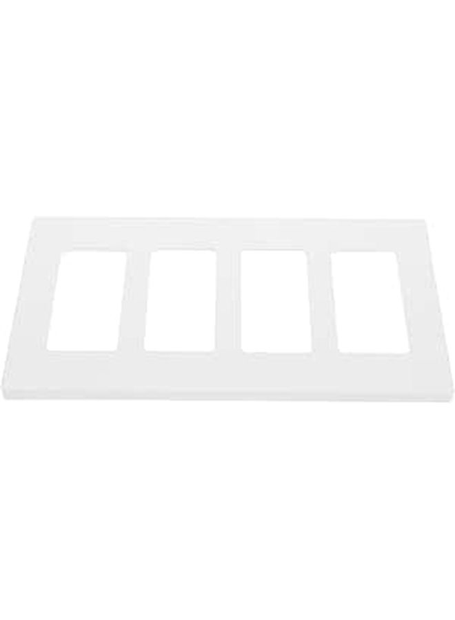 4 Gang Screwless Light Switch Cover Wall Plate Decorator Wallplate for Home Kitchen White - Image 1