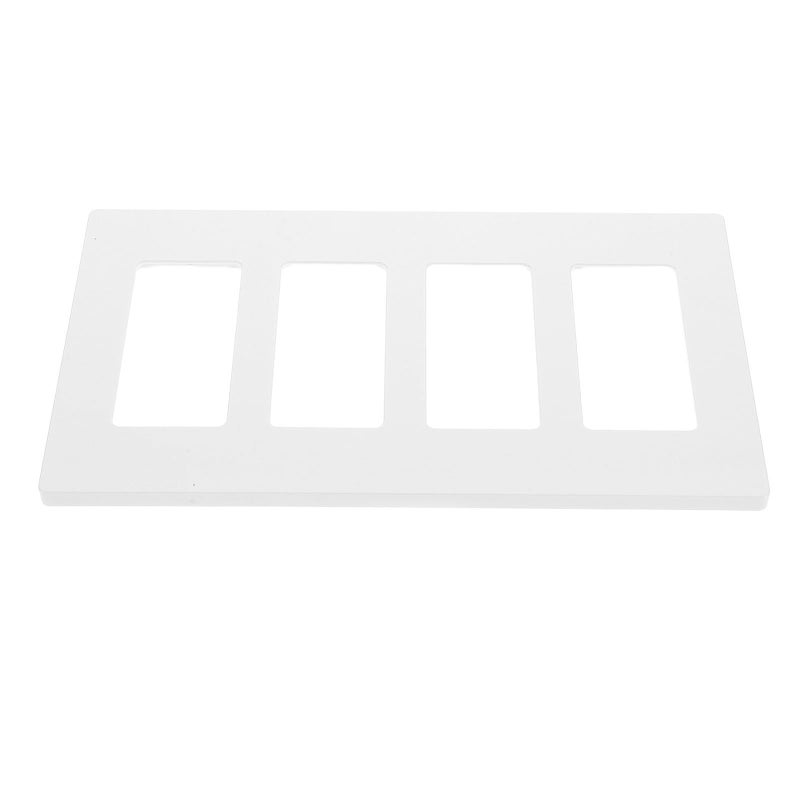 4 Gang Screwless Light Switch Cover Wall Plate Decorator Wallplate for Home Kitchen White - Image 2