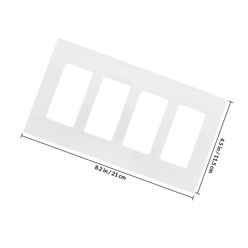 4 Gang Screwless Light Switch Cover Wall Plate Decorator Wallplate for Home Kitchen White - Image 3