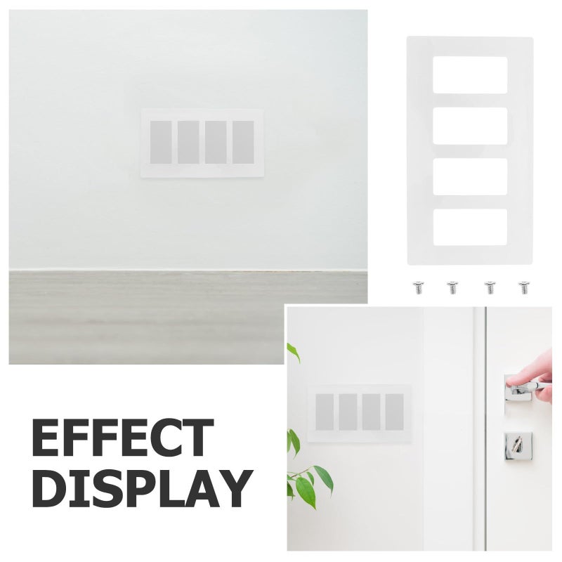 4 Gang Screwless Light Switch Cover Wall Plate Decorator Wallplate for Home Kitchen White - Image 4