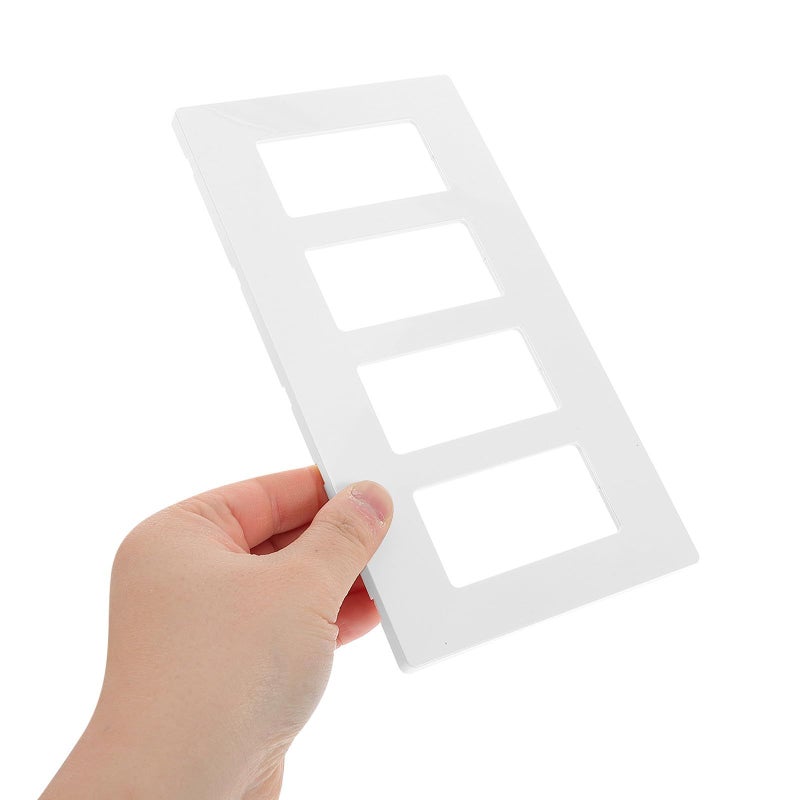 4 Gang Screwless Light Switch Cover Wall Plate Decorator Wallplate for Home Kitchen White - Image 5