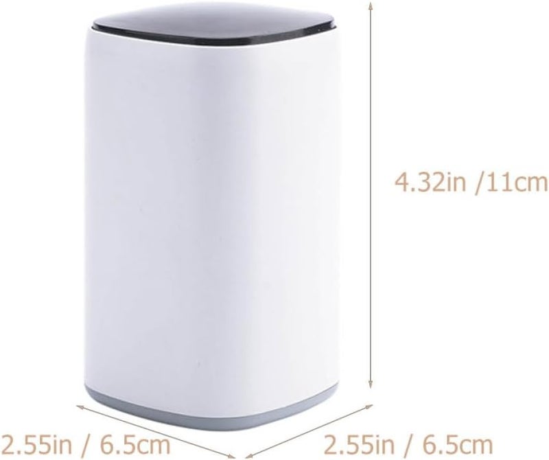 Garneck Cotton Swab Storage Box and Toothpick Holder 2pcs, Automatic Press Dispenser with Divided Compartments, Plastic Case for Home Bathroom Organization, White Gray Pink Random Color - Image 2