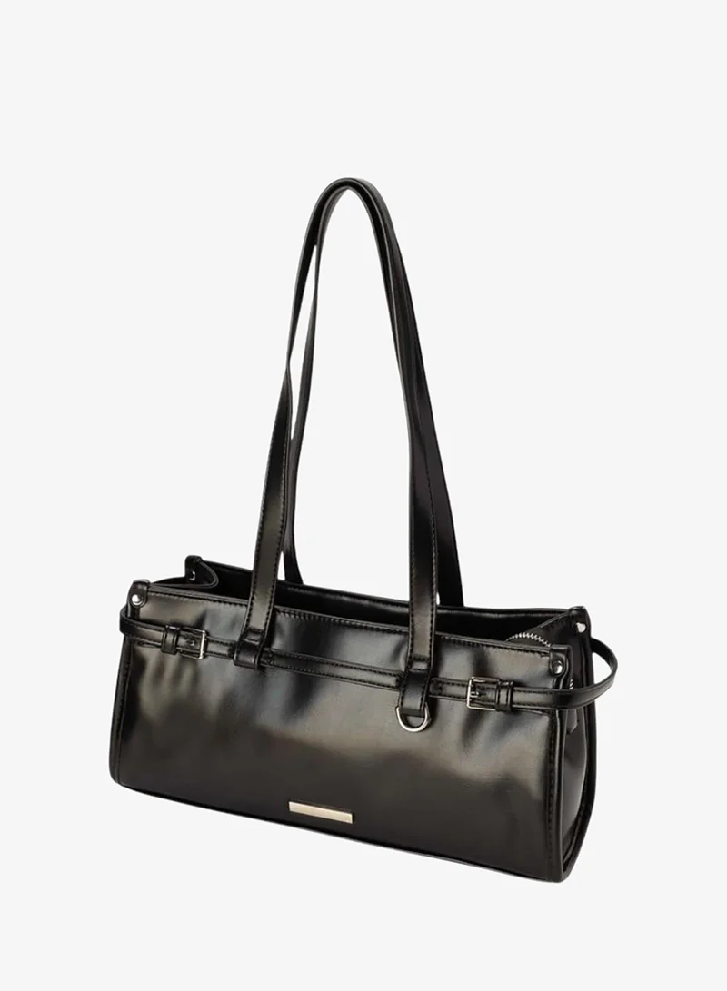 Bata Black Structured Top Handle Tote Bag for Women | Best Price UAE