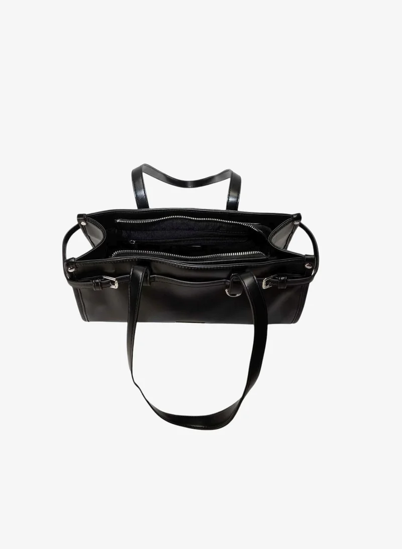 Bata Black Structured Top Handle Tote Bag for Women | Best Price UAE