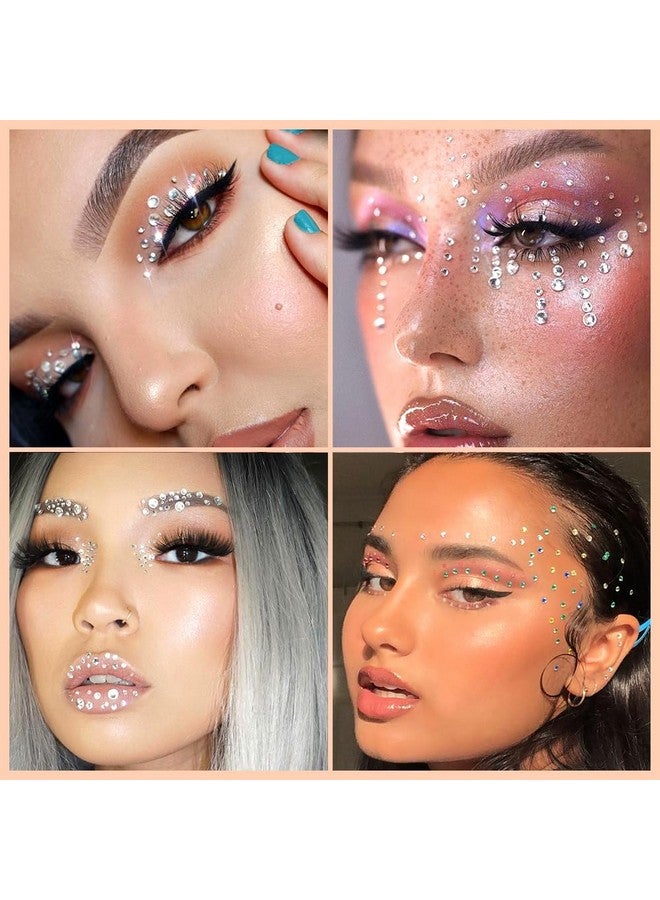 iFancer Face Gems Stick on Face Jewels Nail Self Adhesive Rhinestones Hair Pearls Accessories Eye Gems Jewelry Festival Makeup Body Art Supplies - Image 4