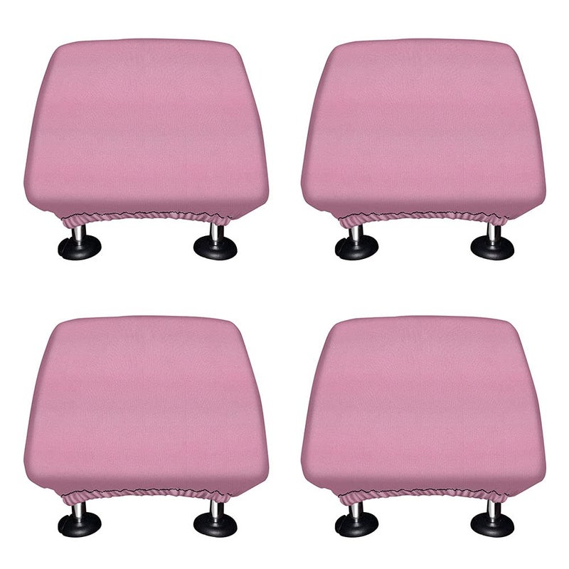 WIRESTER Set of 4 Car Seat Head Rest Cover Protective Fabric Design Cover Decoration for All Cars Solid Pink
