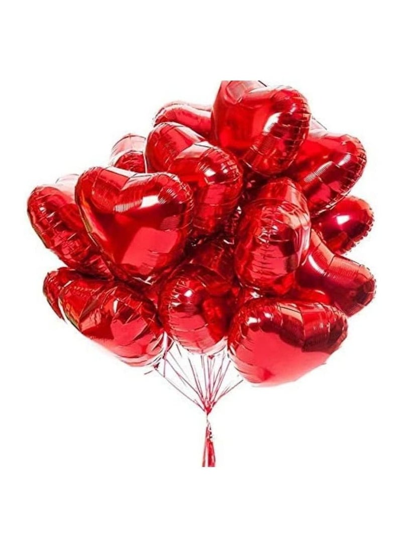 JOLLITY LLC Heart Shaped Helium Air Ball 18 Inch Wedding Birthday Baby Shower Party Decoration Balloons 10pcs (Red) - Image 1