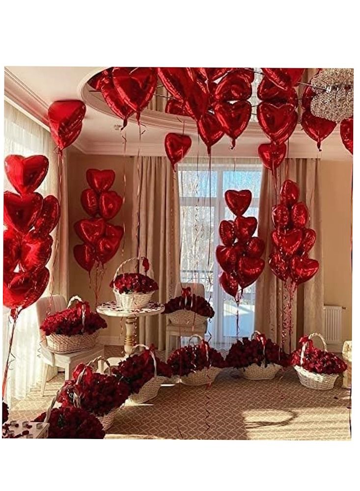 JOLLITY LLC Heart Shaped Helium Air Ball 18 Inch Wedding Birthday Baby Shower Party Decoration Balloons 10pcs (Red) - Image 3