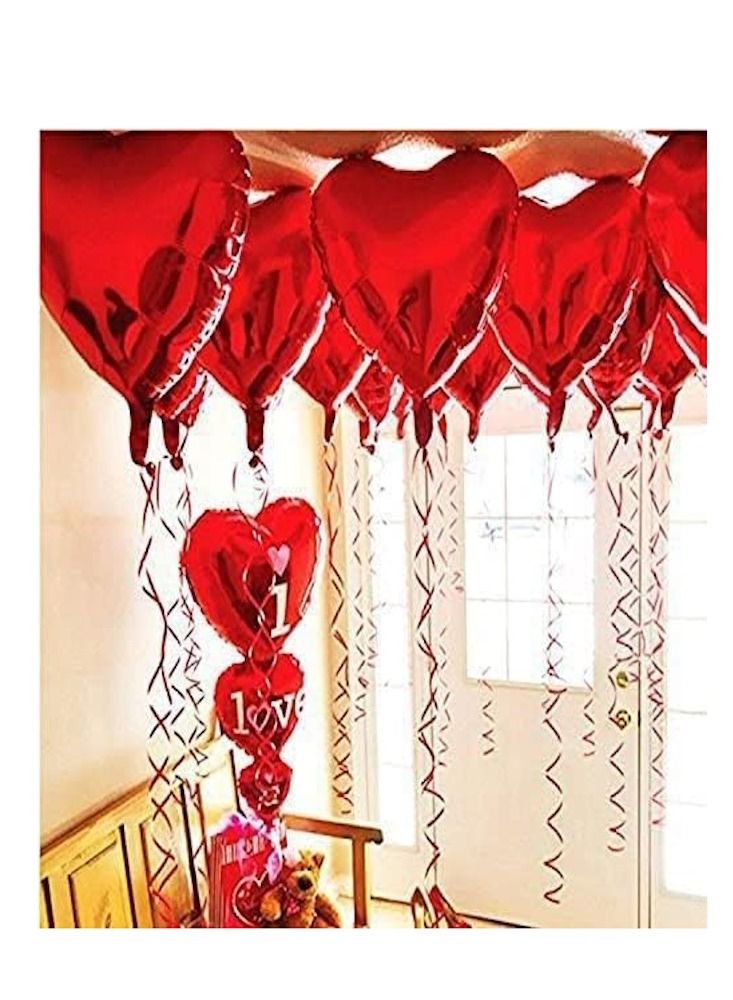 JOLLITY LLC Heart Shaped Helium Air Ball 18 Inch Wedding Birthday Baby Shower Party Decoration Balloons 10pcs (Red) - Image 2