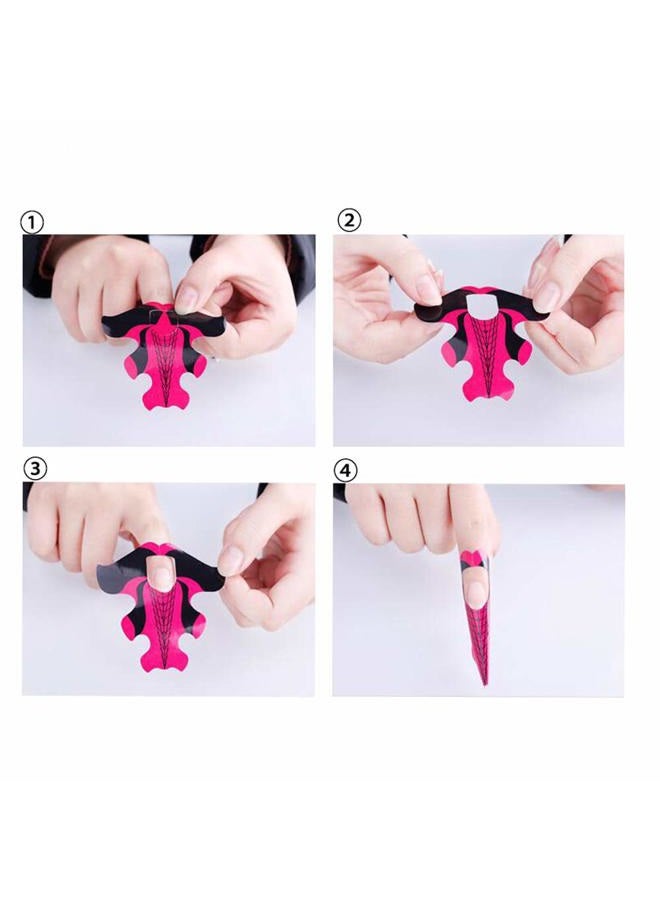 Yigo 100Pcs Nail Form Extension Sticker Self-Adhesive Nail Tips Guide, Gel Nail Stickers for Poly Gel/Extension/Acrylic Nail Molds Builder, Nail Art Equipment for Salon - Image 5
