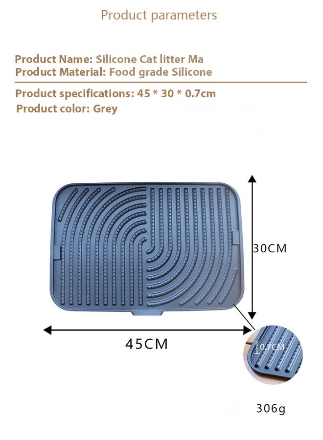 Cat Litter Mat Grey Trapping for Litter Box,Silicone cat litter pad anti slip foldable pet silicone pad prevents cat litter from being taken out, No-Slip & Large, Urine & Waterproof, Honeycomb Double Layer Anti Tracking Kitty Mats, No Phthalate, Washable Easy Clean (30 x 45cm, Black) - Image 2