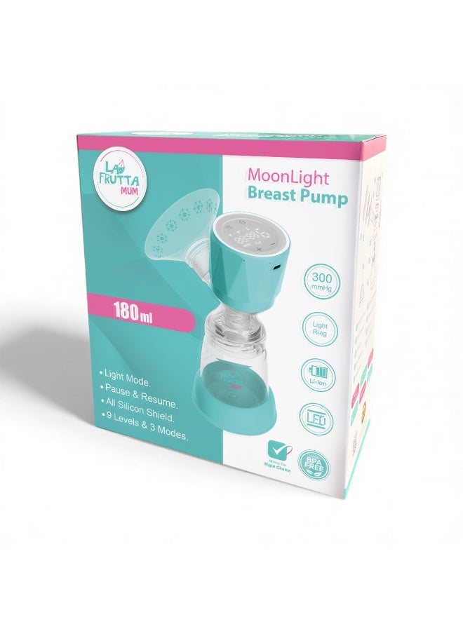 لا فروتا 🩵 لافروتا شفاط حليب كهربائي مون لايت – سعة 180 مل، 9 مستويات و3 أوضاع، بطارية 1000 مللي أمبير قابلة للشحن، تصميم مريح وخفيف