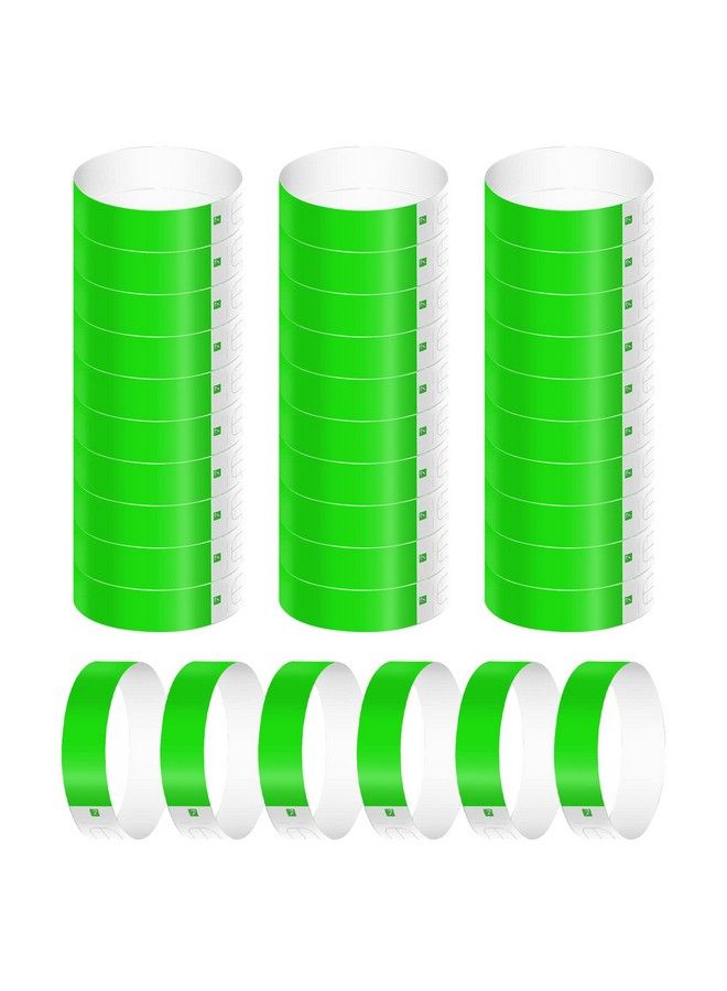 KINBOM 300Pcs Neon Wristbands Waterproof Paper Wristbands For Events Paper Bracelets Entrance Wristbands For Music Festival Parties Concerts Contest (Green)  - Image 1