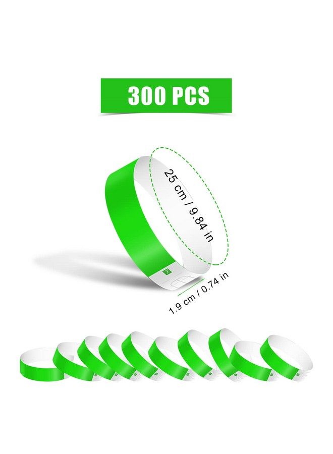 KINBOM 300Pcs Neon Wristbands Waterproof Paper Wristbands For Events Paper Bracelets Entrance Wristbands For Music Festival Parties Concerts Contest (Green)  - Image 3
