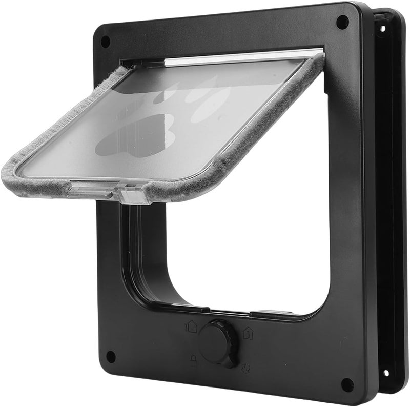 Asixxsix Cat Door, 4 Way Locking Weatherproof ABS Frame Pet Door, Cat Flap with Easy Installation for Interior Exterior Doors Thin Walls (L) - Image 3