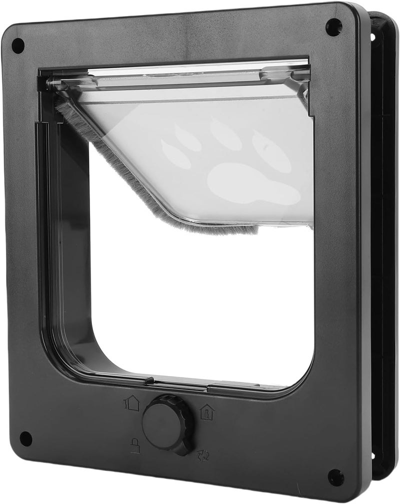 Asixxsix Cat Door, 4 Way Locking Weatherproof ABS Frame Pet Door, Cat Flap with Easy Installation for Interior Exterior Doors Thin Walls (L) - Image 2