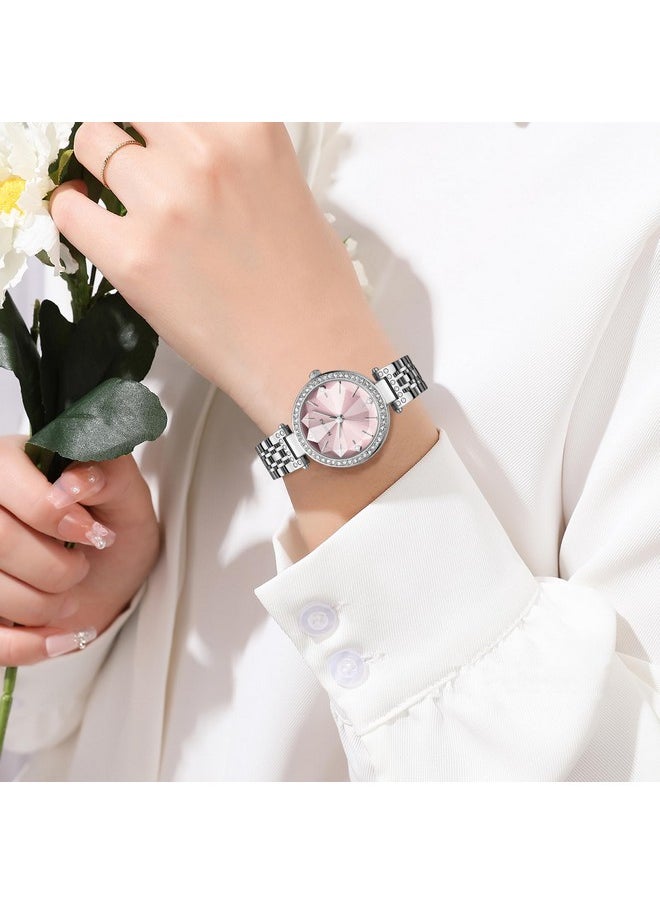 NIBOSI Stainless Steel Women Watches Analog Watch For Girls&Miss&Ladies Diamond Studded With Stylish Watches Waterproof, Dial Color-Pink, Band Color-Silver - pzsku/Z949EF49F0B712412C2C0Z/45/_/1738306546/f3c57647-09a6-43eb-98d3-bad77c8c87d6