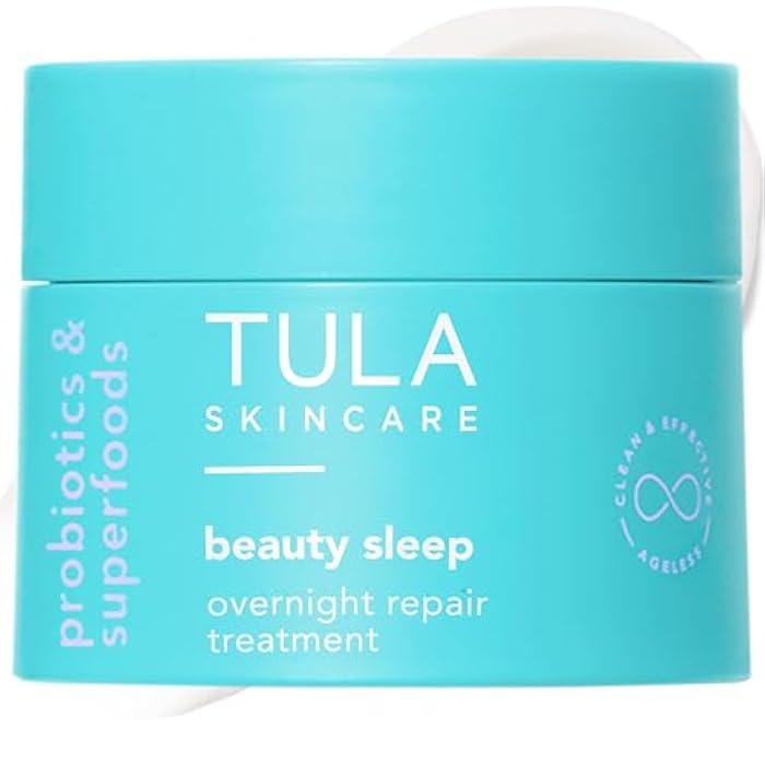 TULA Skin Care Beauty Sleep Overnight Repair Treatment - Anti-Aging, Night Cream, Contains Natural Peptides, AHAs, & Vitamin C to Reduce the Appearance of Lines and Dull Tone - Image 1