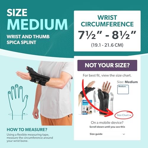 BraceAbility Wrist and Thumb Spica Splint - De Quervain's Tenosynovitis Long Forearm Cast Stabilizer for Tendonitis, Sprains, Thumb Brace for Arthritis Pain and Support - (M Right Hand) - Image 2