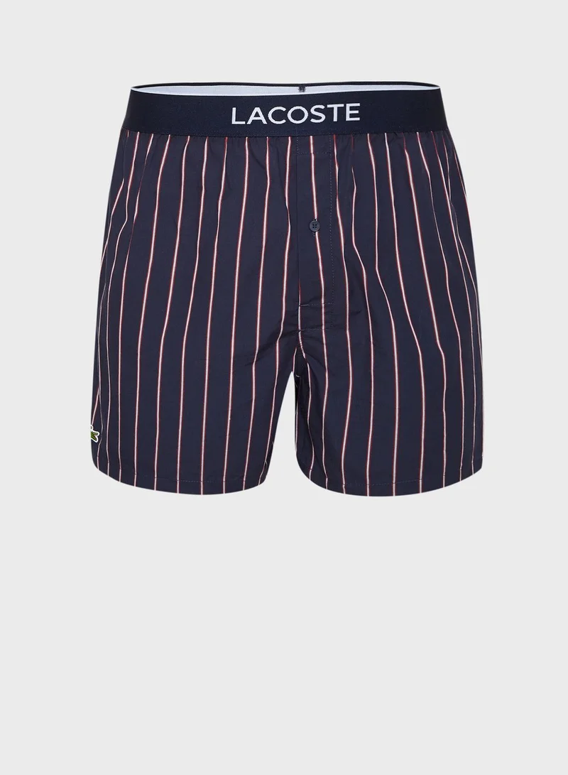 LACOSTE 3 Pack Assorted Logo Band Boxers