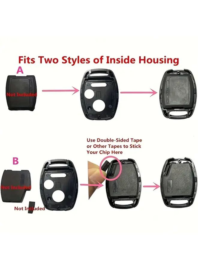 2 Pcs Replacement Key Fob Case Shell For 2006 2007 2008 2009 2010 2011 Honda Accord Civic CRV Pilot Ridgeline Odyssey Remote Keyless Entry Shell - Image 5