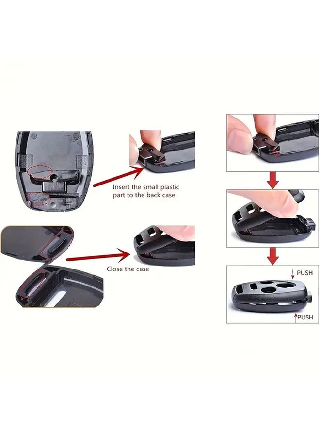 2 Pcs Replacement Key Fob Case Shell For 2006 2007 2008 2009 2010 2011 Honda Accord Civic CRV Pilot Ridgeline Odyssey Remote Keyless Entry Shell - Image 4