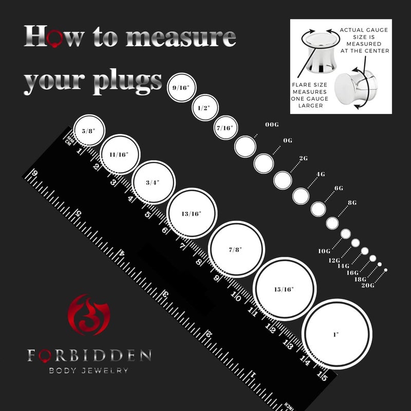 Forbidden Body Jewelry 8mm - 14mm Acrylic Ear Gauges, Solid Double Flared Saddle Plug Earrings Sold in Pairs - Image 5