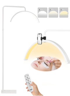 XiuWoo Eyelash LED Floor Light, Half Moon Lamp for Lash Extension, Lighting for Beauty, Skincare, Lashes, Eyebrows, Filming Content Creation, with Adjustable Brightness & Height, White 62x160 cm  - Image 1