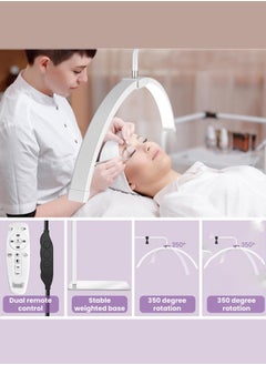 XiuWoo Eyelash LED Floor Light, Half Moon Lamp for Lash Extension, Lighting for Beauty, Skincare, Lashes, Eyebrows, Filming Content Creation, with Adjustable Brightness & Height, White 62x160 cm  - Image 2
