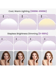 XiuWoo Eyelash LED Floor Light, Half Moon Lamp for Lash Extension, Lighting for Beauty, Skincare, Lashes, Eyebrows, Filming Content Creation, with Adjustable Brightness & Height, White 62x160 cm  - Image 4