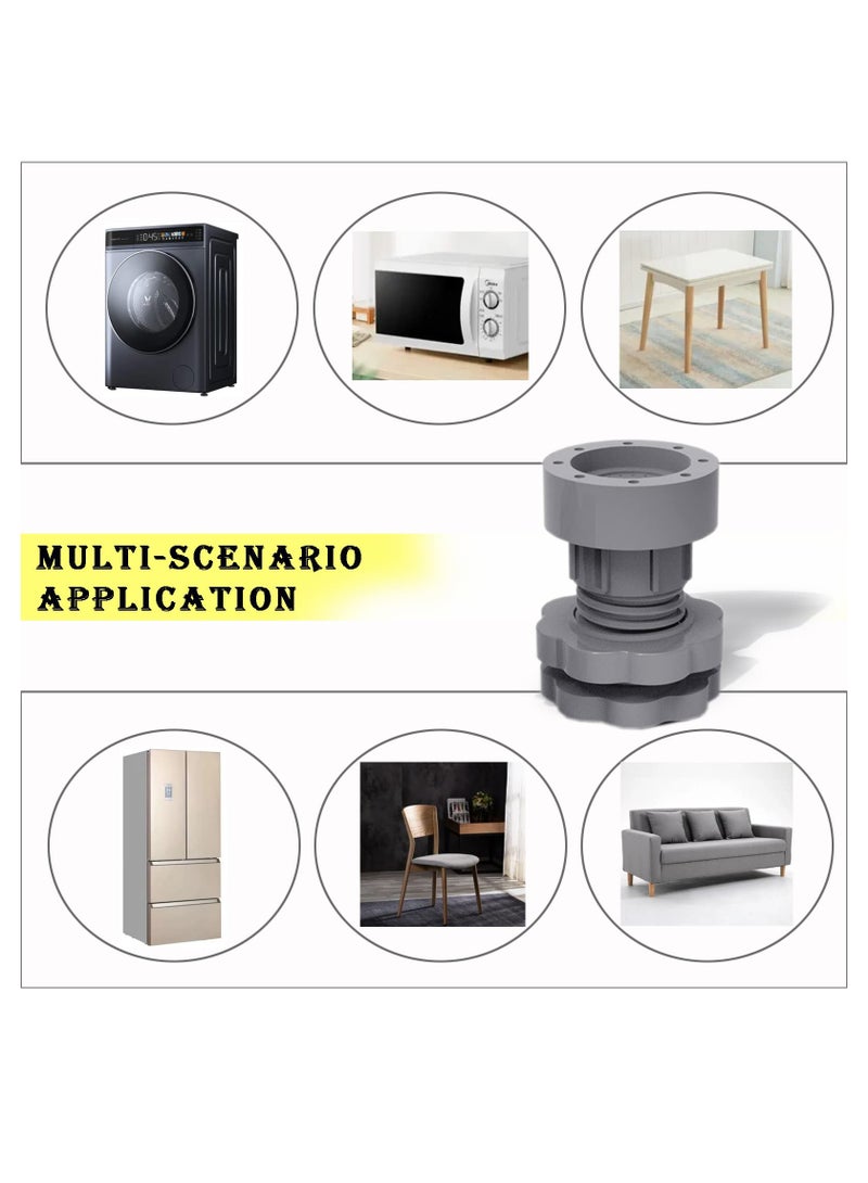 Barakah وسادات مضادة للاهتزاز لدعم الغسالة، وسادات قابلة للتعديل لامتصاص الصدمات وتقليل الضوضاء، وسادة قدم الغسالة، حماية مضادة للمشي للأقدام، وسادات مطاطية مضادة للانزلاق، مجموعة من 8 - Image 3