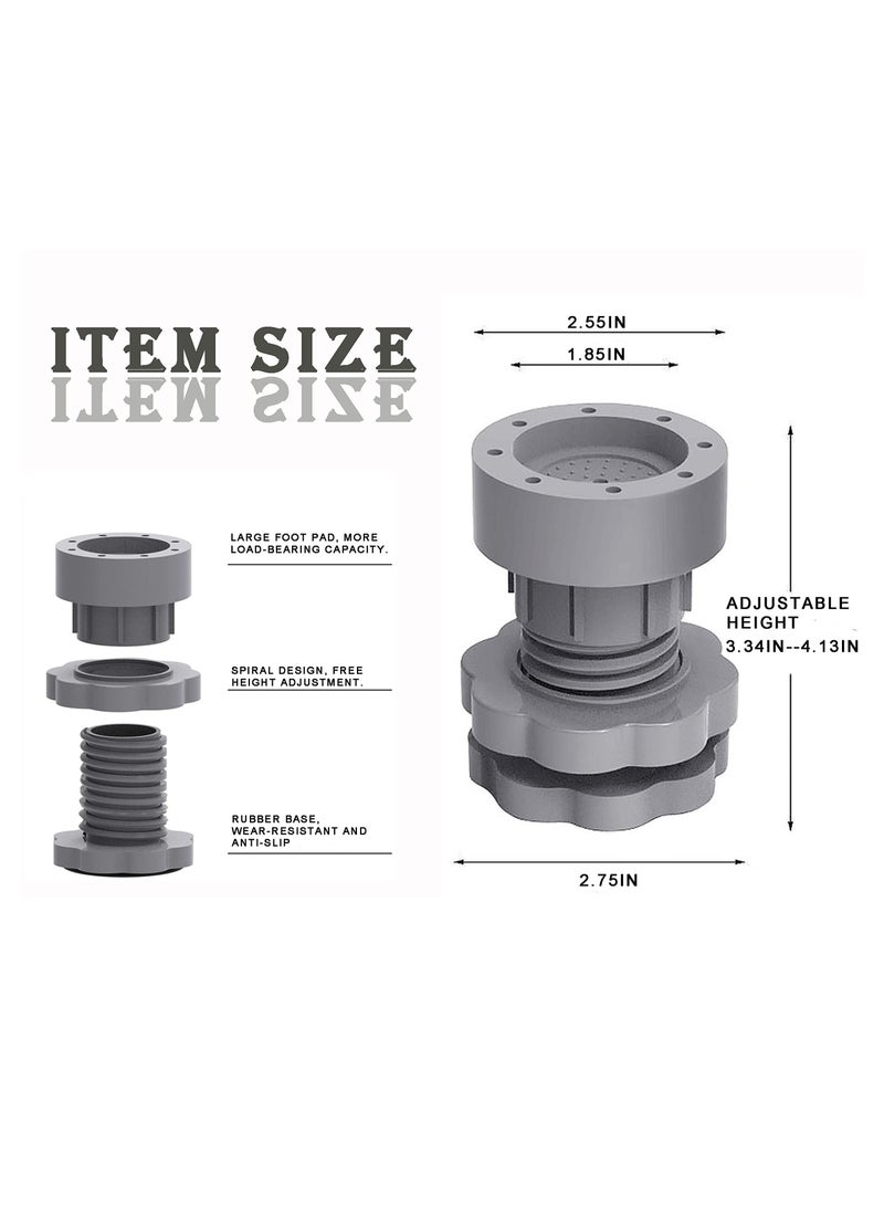 Barakah وسادات مضادة للاهتزاز لدعم الغسالة، وسادات قابلة للتعديل لامتصاص الصدمات وتقليل الضوضاء، وسادة قدم الغسالة، حماية مضادة للمشي للأقدام، وسادات مطاطية مضادة للانزلاق، مجموعة من 8 - Image 2