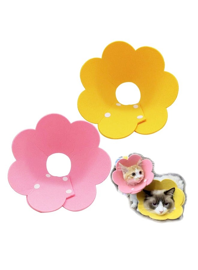 Generic Cat Recovery Collar - Cute Flower Neck Cat Cones After Surgery, Adjustable, Surgery Recovery Elizabethan Collars for Kitten Cats M Size  - Image 1